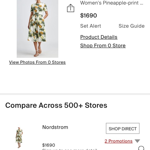 OSCAR DE LA RENTA WOMEN'S PINEAPPLE-PRINT COTTON MIDI DRESS IN MULTI - Picture 7 of 7